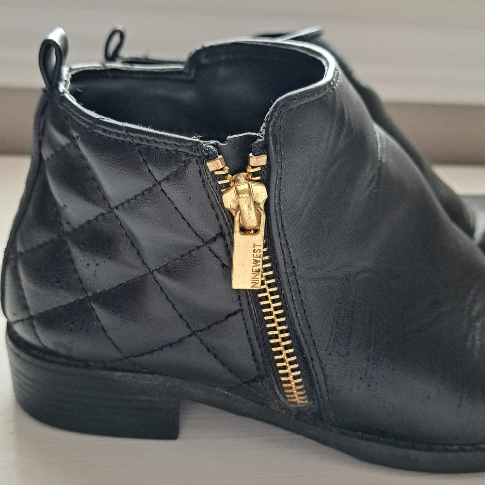 Nine West Black Quilted Ankle Boots